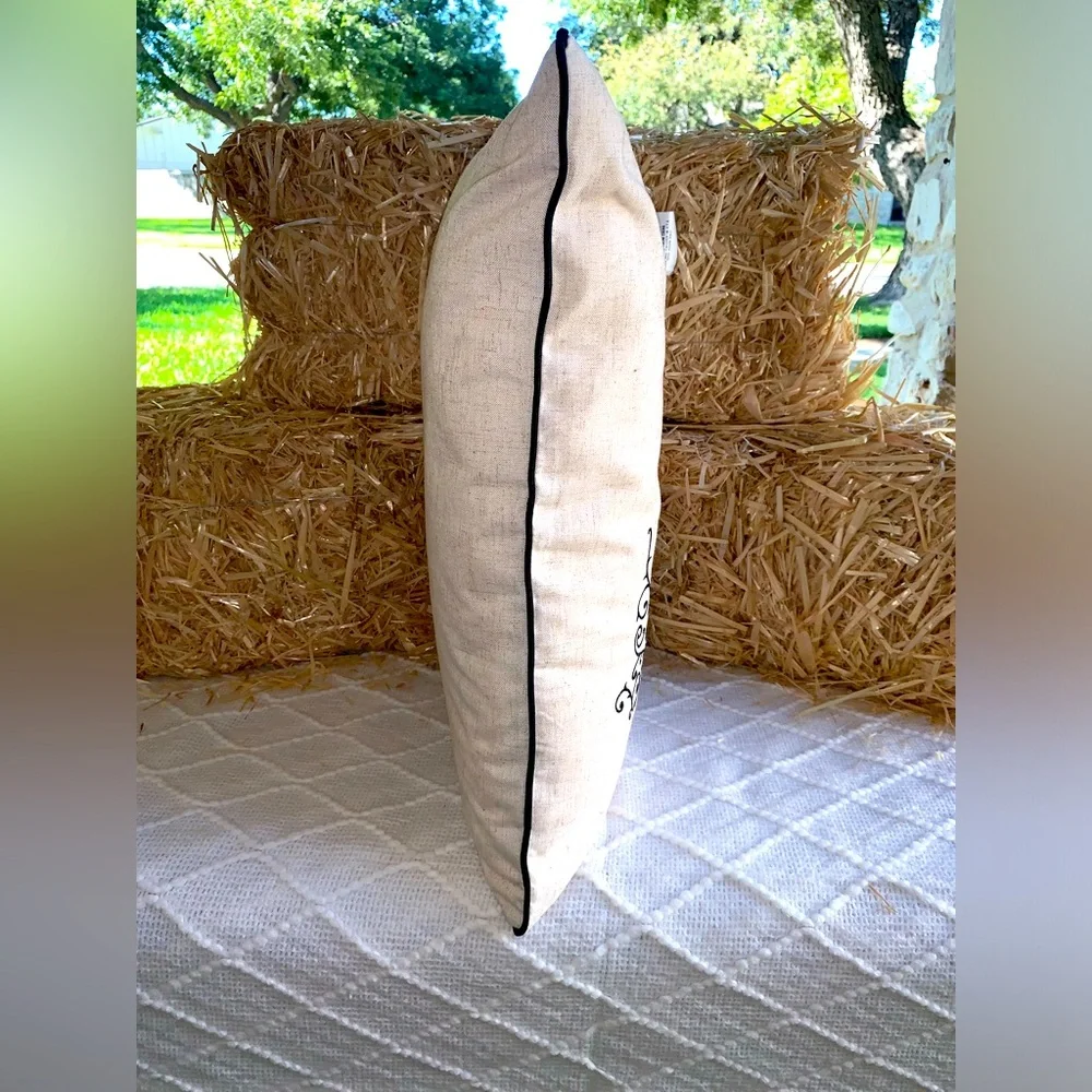 Halloween Decor Pillow Trick or Treat Elegant Writing- NWT